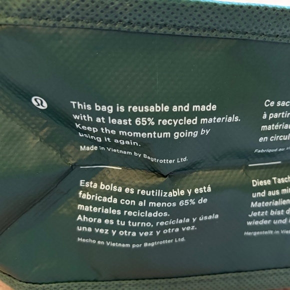 Lululemon shopping tote bag green gold Small - Picture 6 of 6